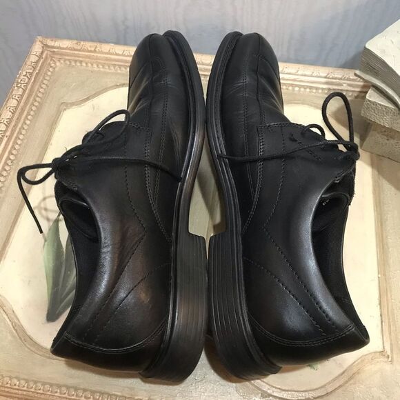 Clarks Black Leather Newman Bicycle Toe Oxfords Sz 11 - Picture 9 of 15